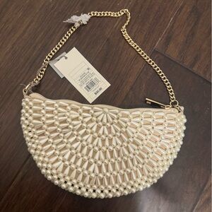 Cult Gaia Pearl and Gold Clutch